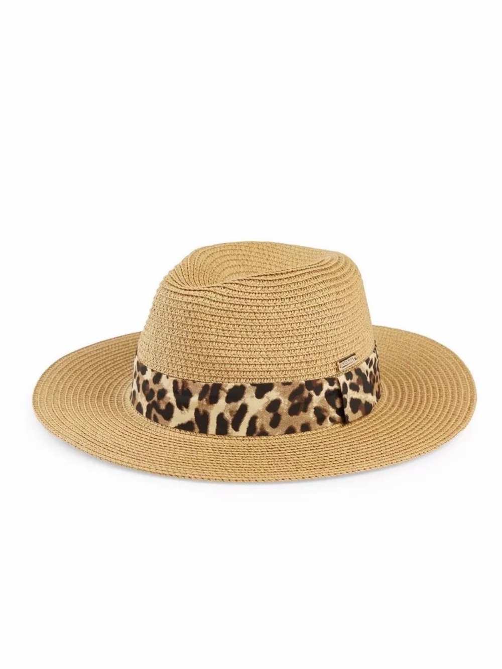 C.C Leopard Band Fedora Straw Hat
